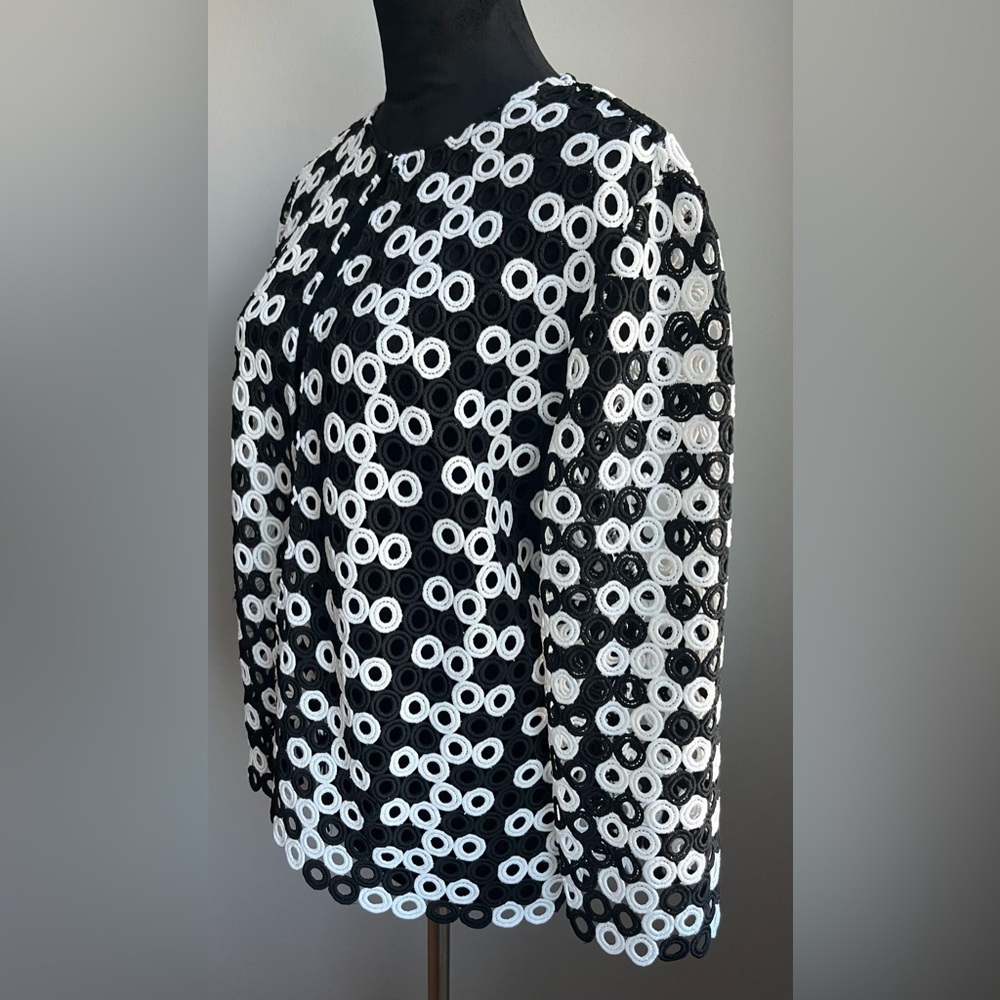 Chico's Black And White Circle Pattern Cardigan-S… - image 2
